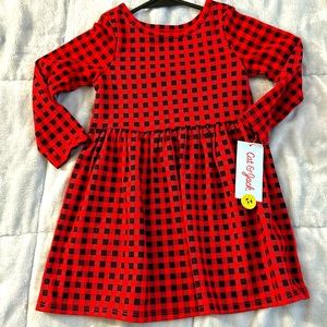 NWT Cat & Jack Red Black Dress 2T